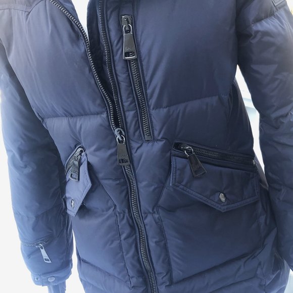 SAM Quilted Down Puffer Dark Blue Coat Zip Closure Excellent Condition Size L - Picture 7 of 7